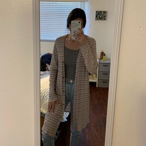 multi color stripped long cardigan